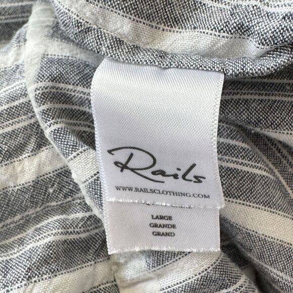 Rails Large Brooklyn Capri Jumpsuit Greenwich Striped Pockets Sleeveless Gray - Picture 7 of 10